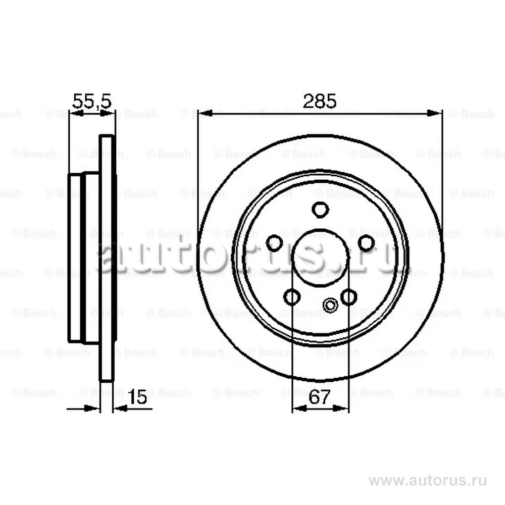 Диск тормозной задний BOSCH 0 986 478 469