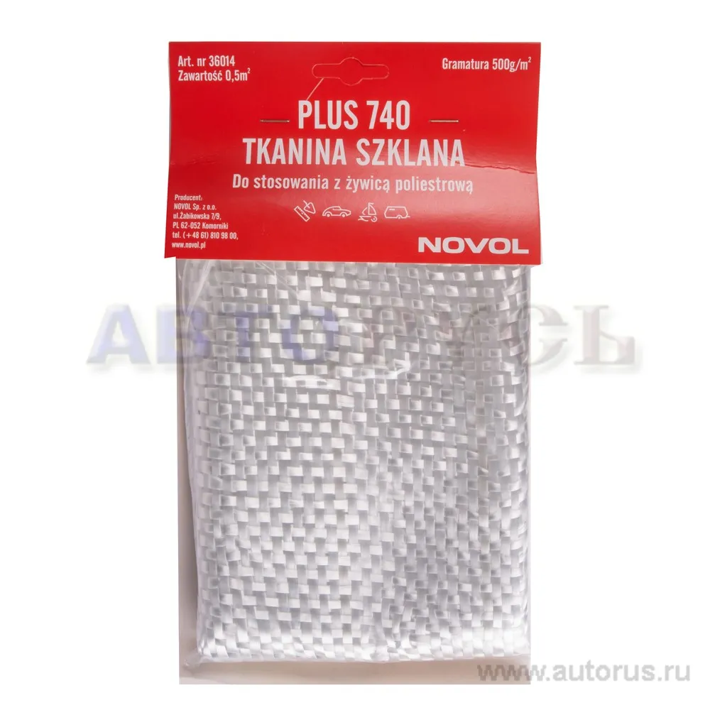 Стеклоткань 500 гр/кв.м. 0,5 кв.м. PLUS 740 Novol 36014