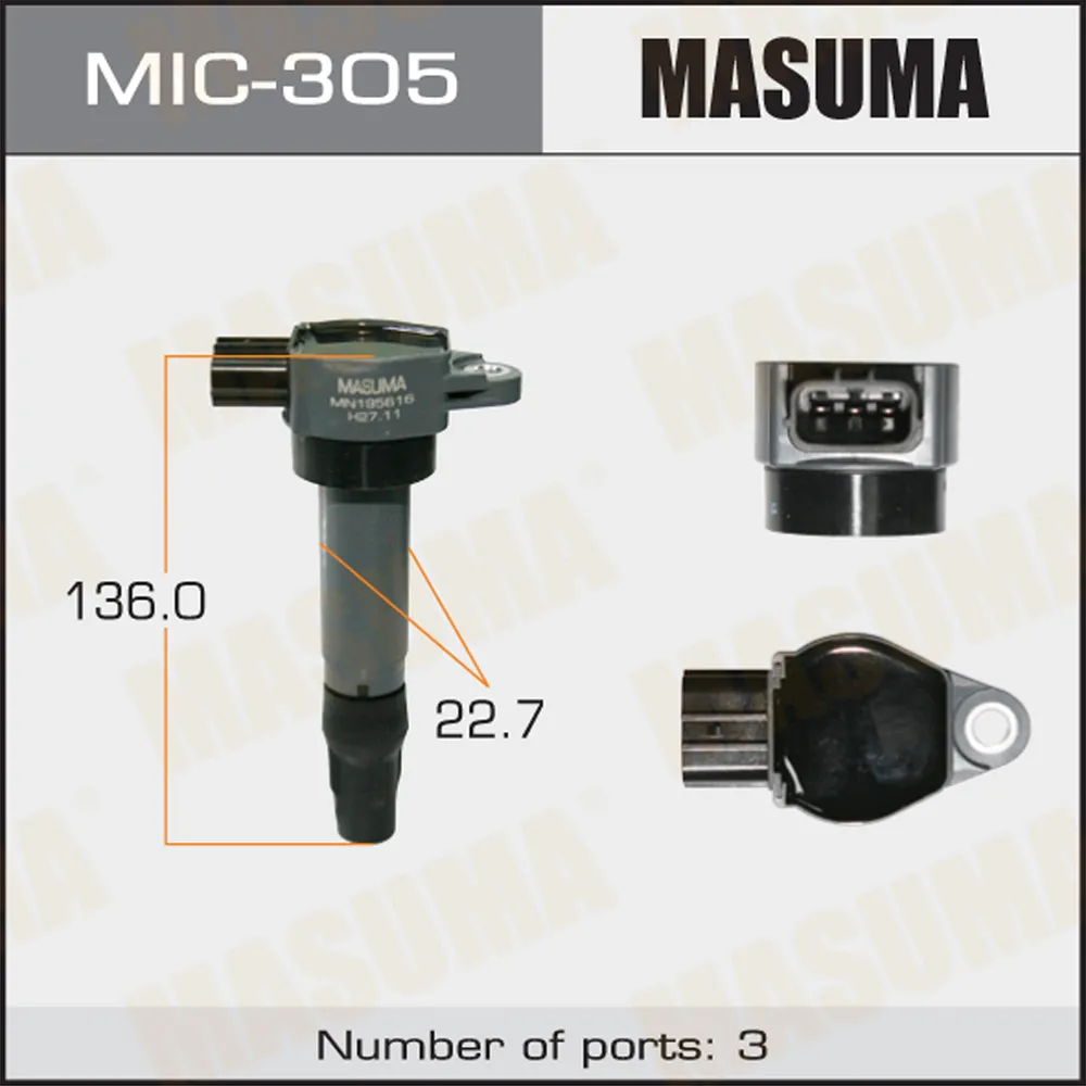 Катушка зажигания MASUMA, COLT, COLT PLUS MASUMA MIC305