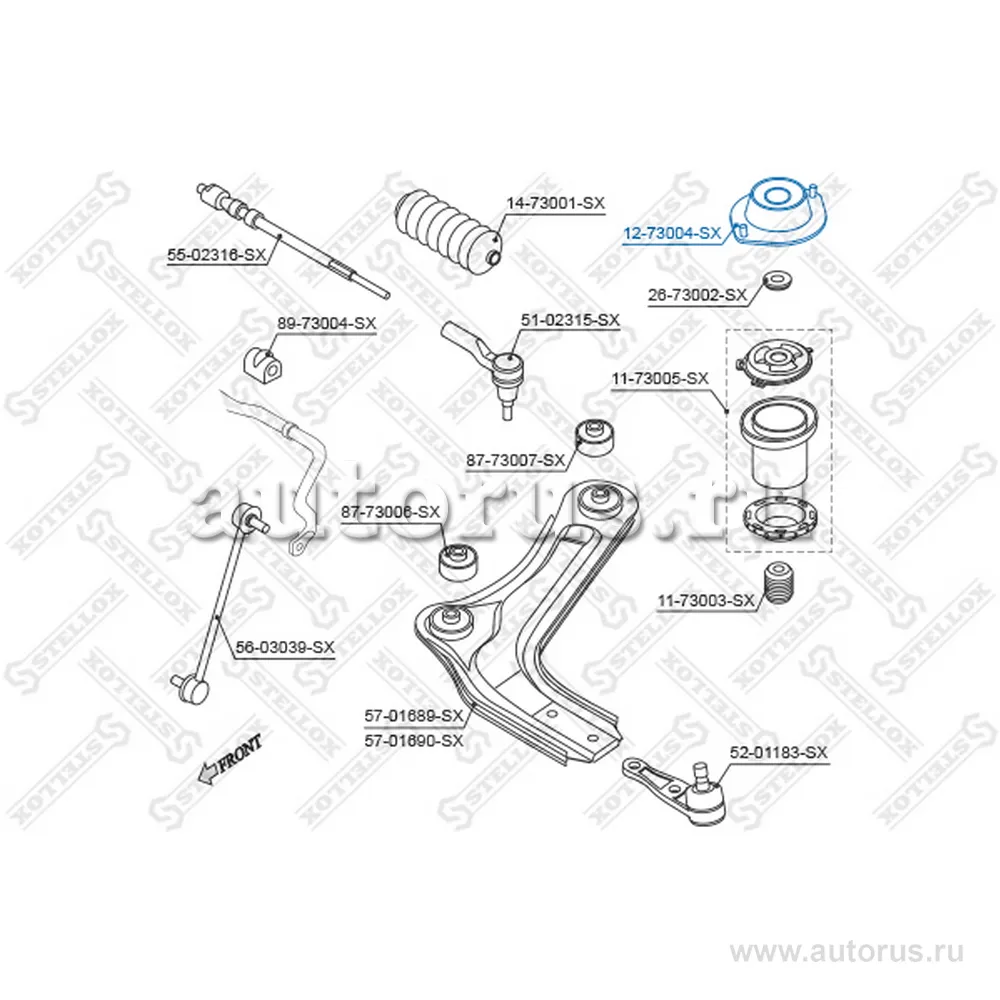 Опора амортизатора переднего Daewoo Nubira 97> STELLOX 12-73004-SX