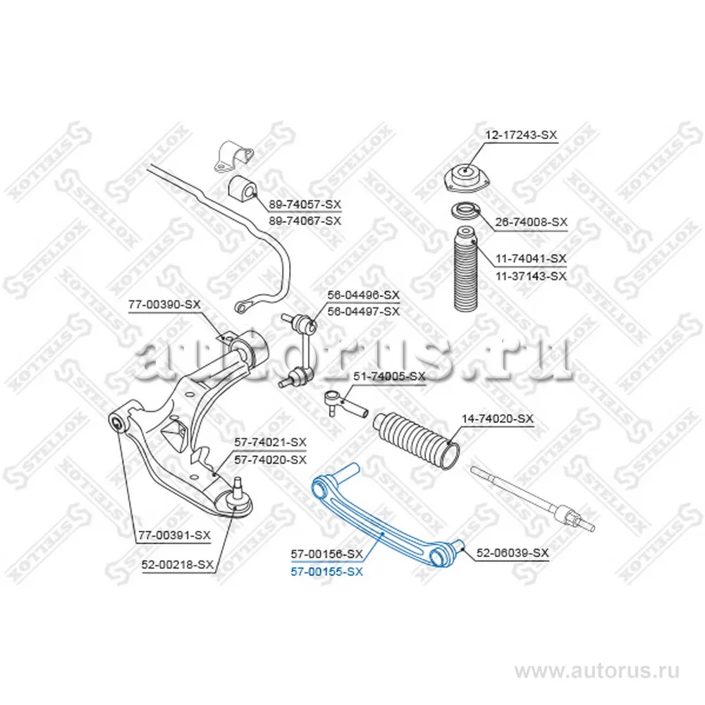 Рычаг верхний правый Nissan Primera all 02> STELLOX 57-00155-SX