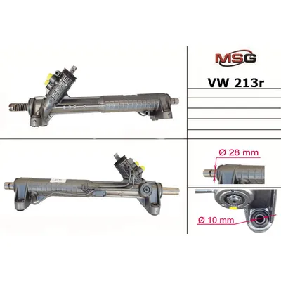 Рулевая рейка с ГУР восстановленная VW TRANSPORTER IV 90-03 MSG VW213R