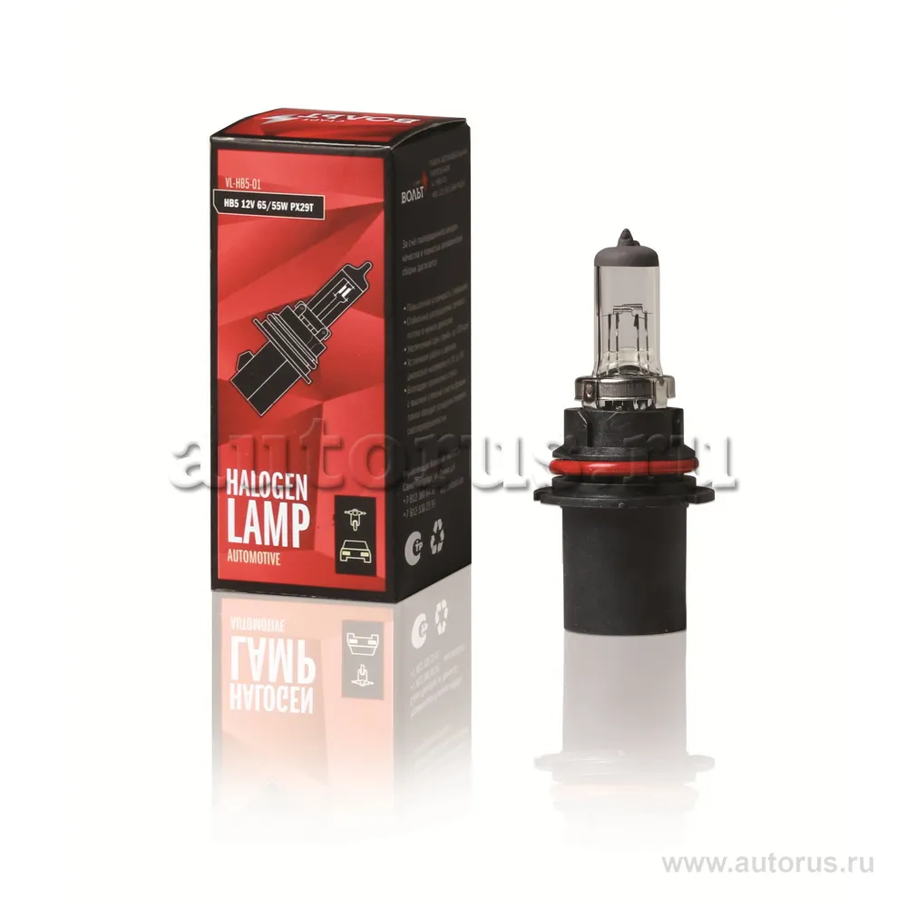 Лампа галогенная HB5 12V 65/55W PX29T STARTVOLT VL-HB5-01