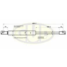 АМОРТИЗАТОР БАГАЖНИКА TOY COROLLA HATCHBACK (_E11), 04/97-01/02 570N L495/180,5MM G.U.D GGS020516