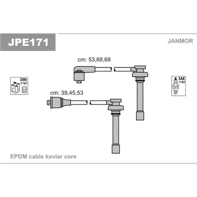 К-кт проводов mitsubishi pajero 3.0i 12v24v 91 JANMOR JPE171