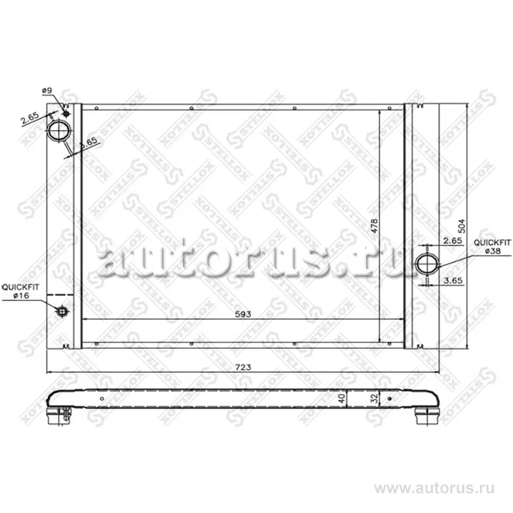 Радиатор системы охлаждения АКПП BMW E60/E61/E65/E66 03> STELLOX 10-25336-SX