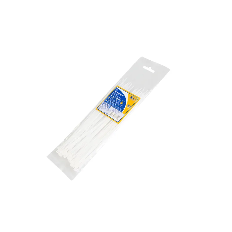 Стяжки нейлоновые, хомуты 2.5x200 белые уп 50 шт KRAFT KT880602