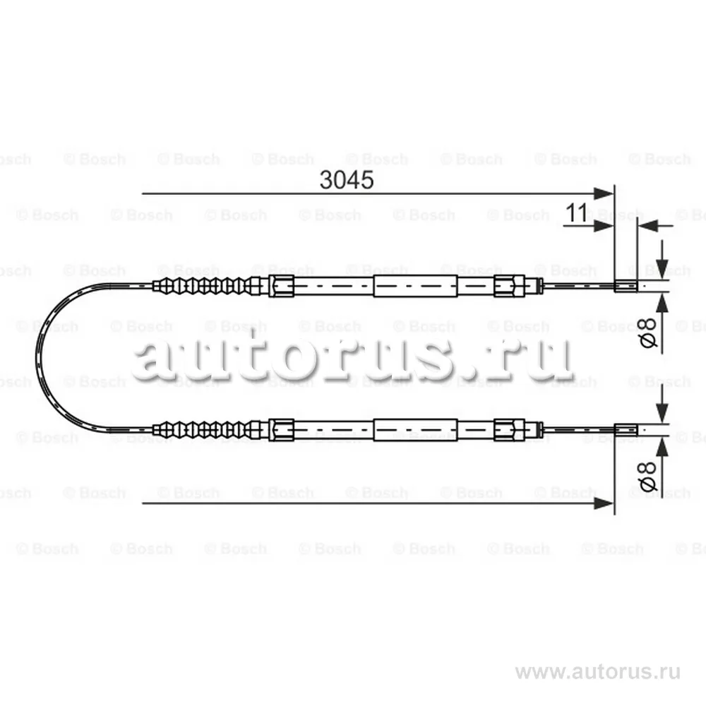 Трос ручного тормоза PEUGEOT BOXER 94-02, CITROEN JUMPER 94-02, FIAT DUCATO 94-02, BOSCH 1987477115