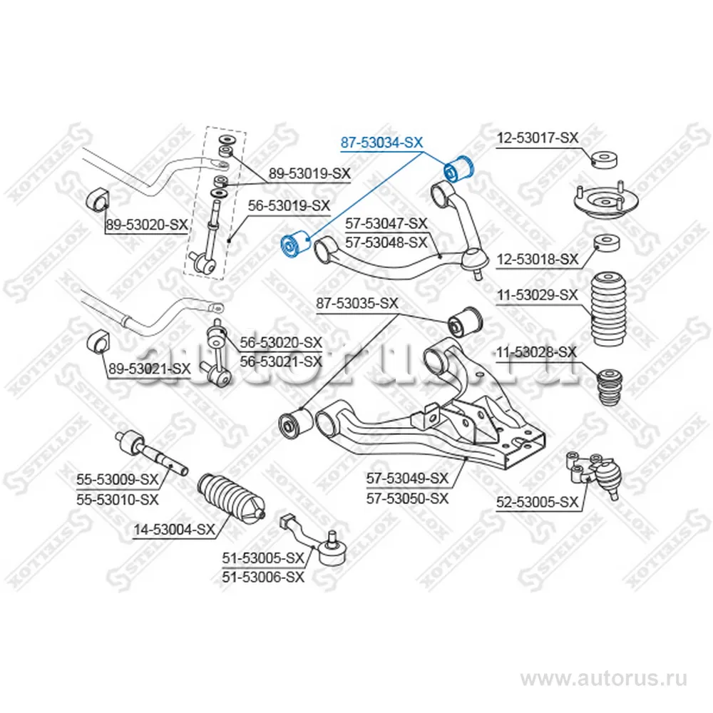 Сайлентблок рычага верхн. KIA Sorento 02> STELLOX 87-53034-SX