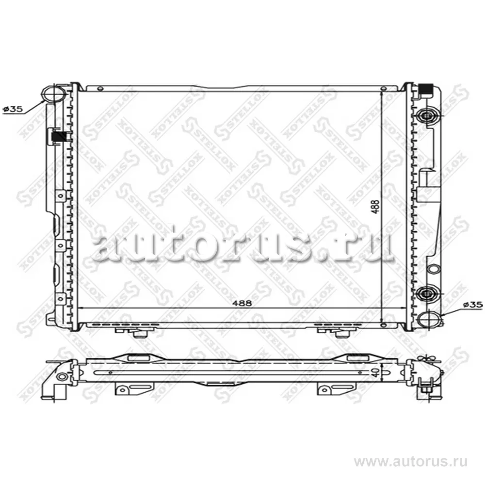 Радиатор системы охлаждения с AC MB W124 2.0/2.3 84-92 STELLOX 10-25918-SX
