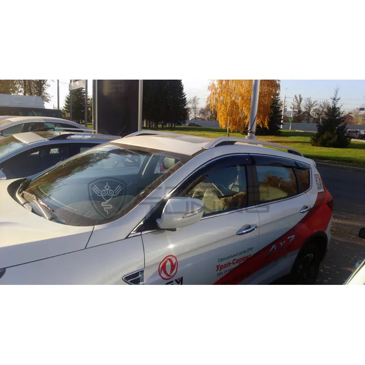 Дефлектора на окна DongFeng AX7 2017 ХРОМ.МОЛДИНГ.деф.окон Cobra Tuning D30217CR