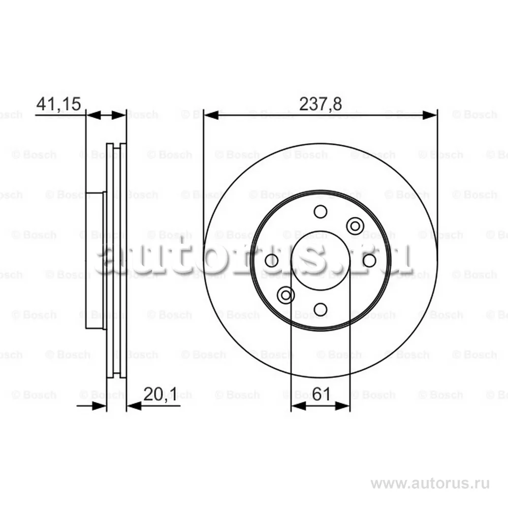 Диск тормозной передний, PREMIUM-2 BOSCH 0 986 479 R66