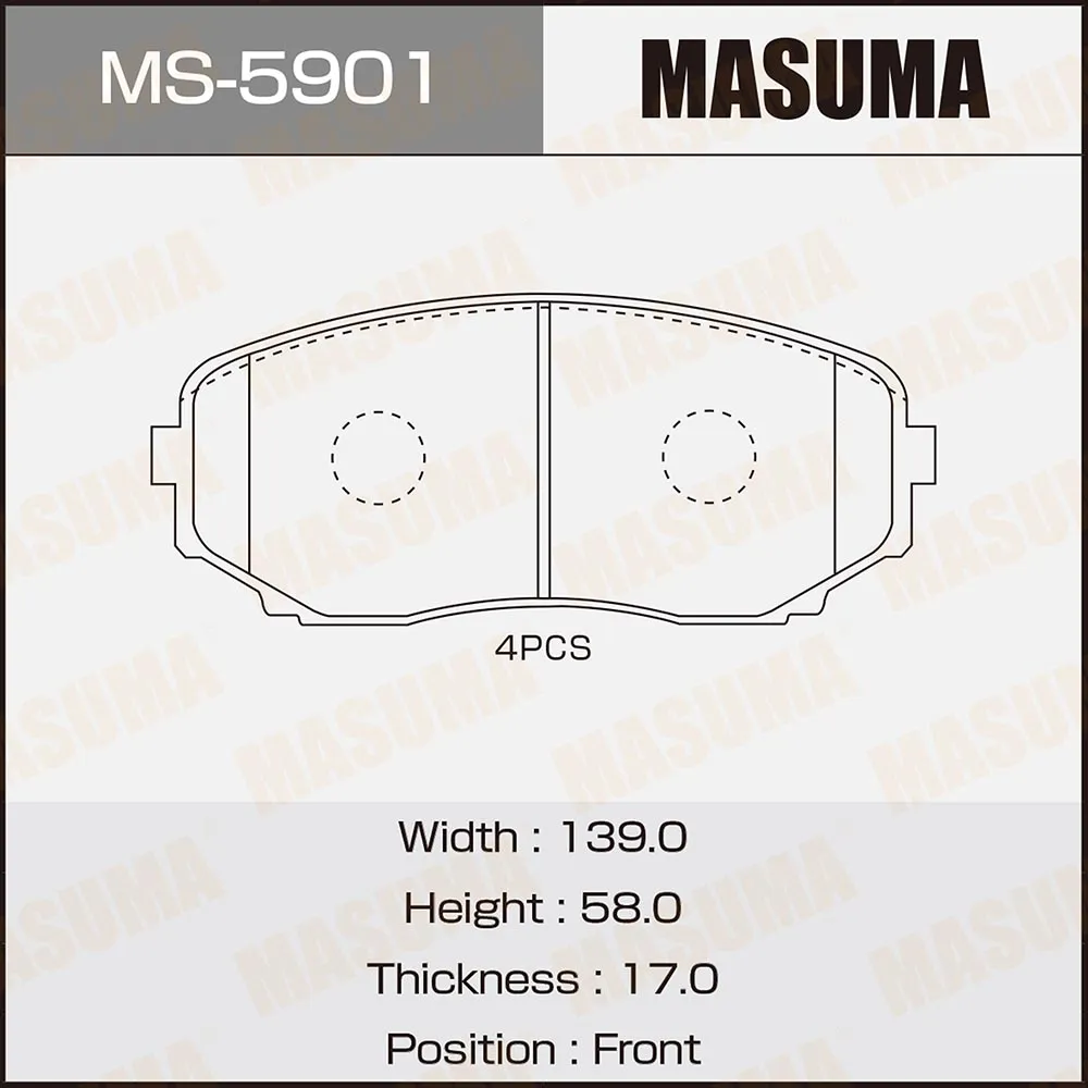 Колодки передние MAZDA CX-7 MASUMA MS-5901