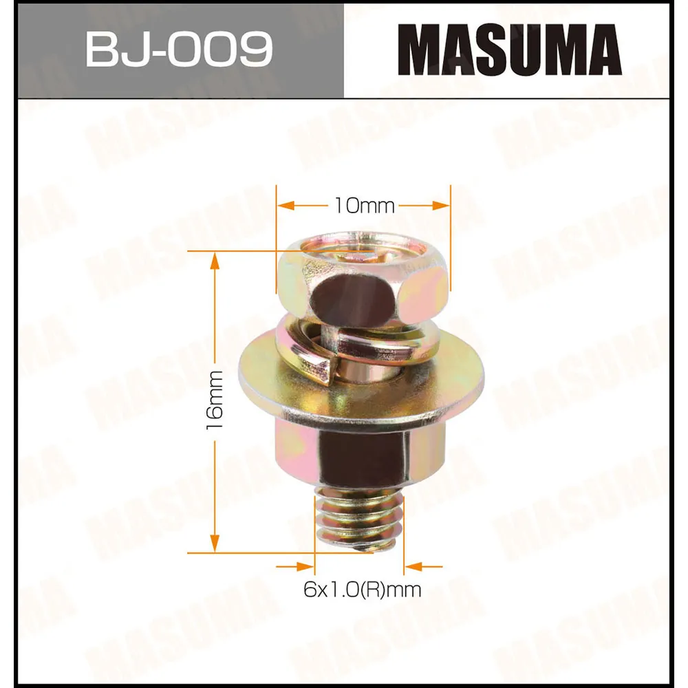 Болт с гайкой М 6x16x1.0 MASUMA BJ009