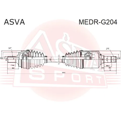 Приводной вал ASVA MEDRG204