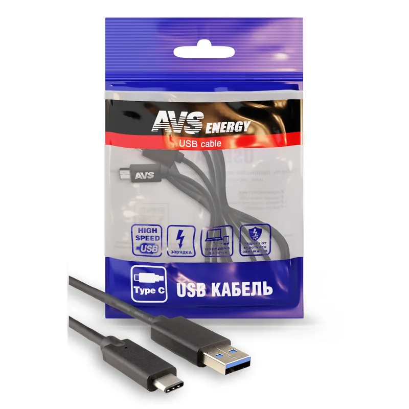 Кабель Type C USB 2.0, 1 м AVS A78883S