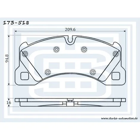 Колодки тормозные VW TOUAREG (7P) передние STARKE 173-518