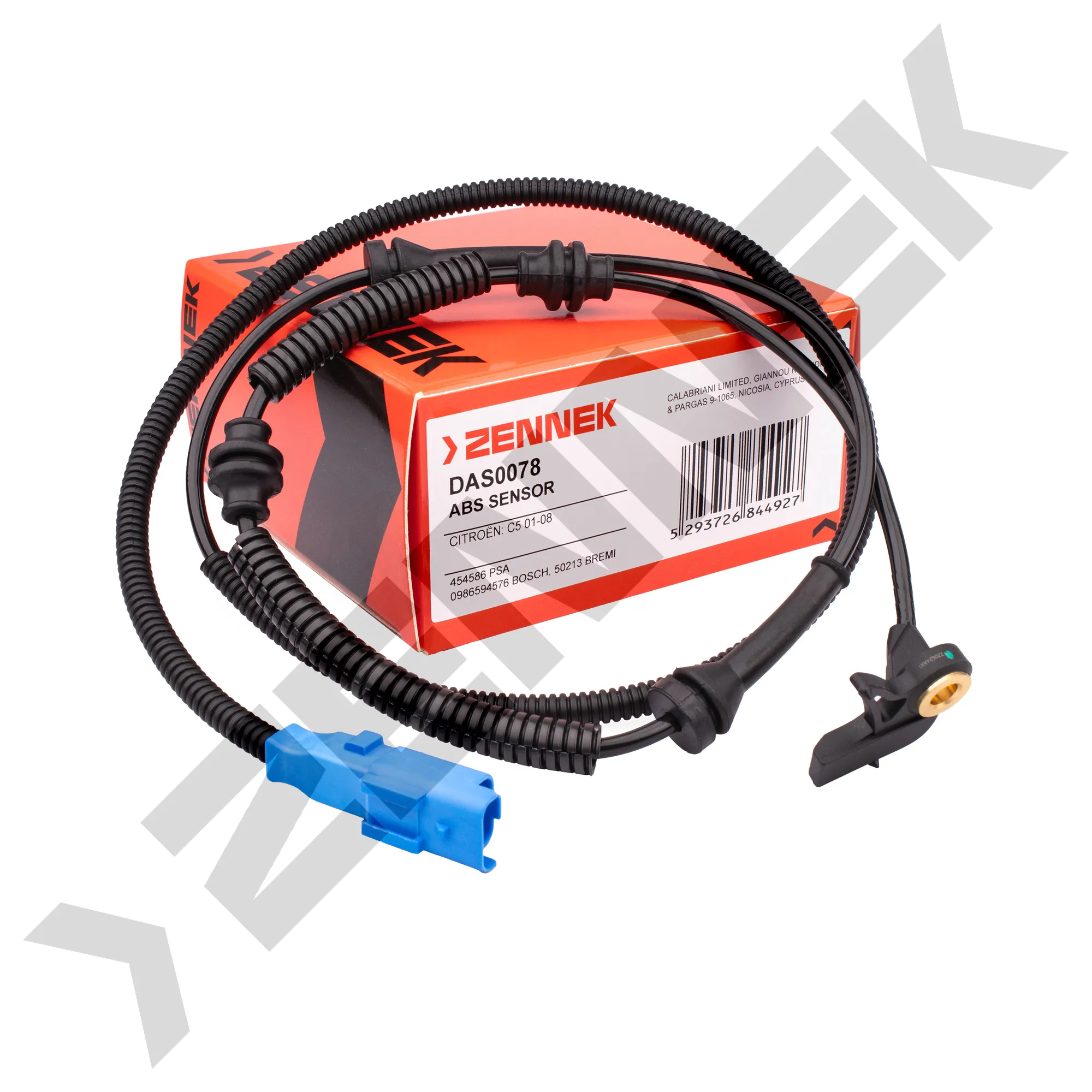 Датчик ABS передний левый/правый CITRON C5 01-08 ZENNEK DAS0078