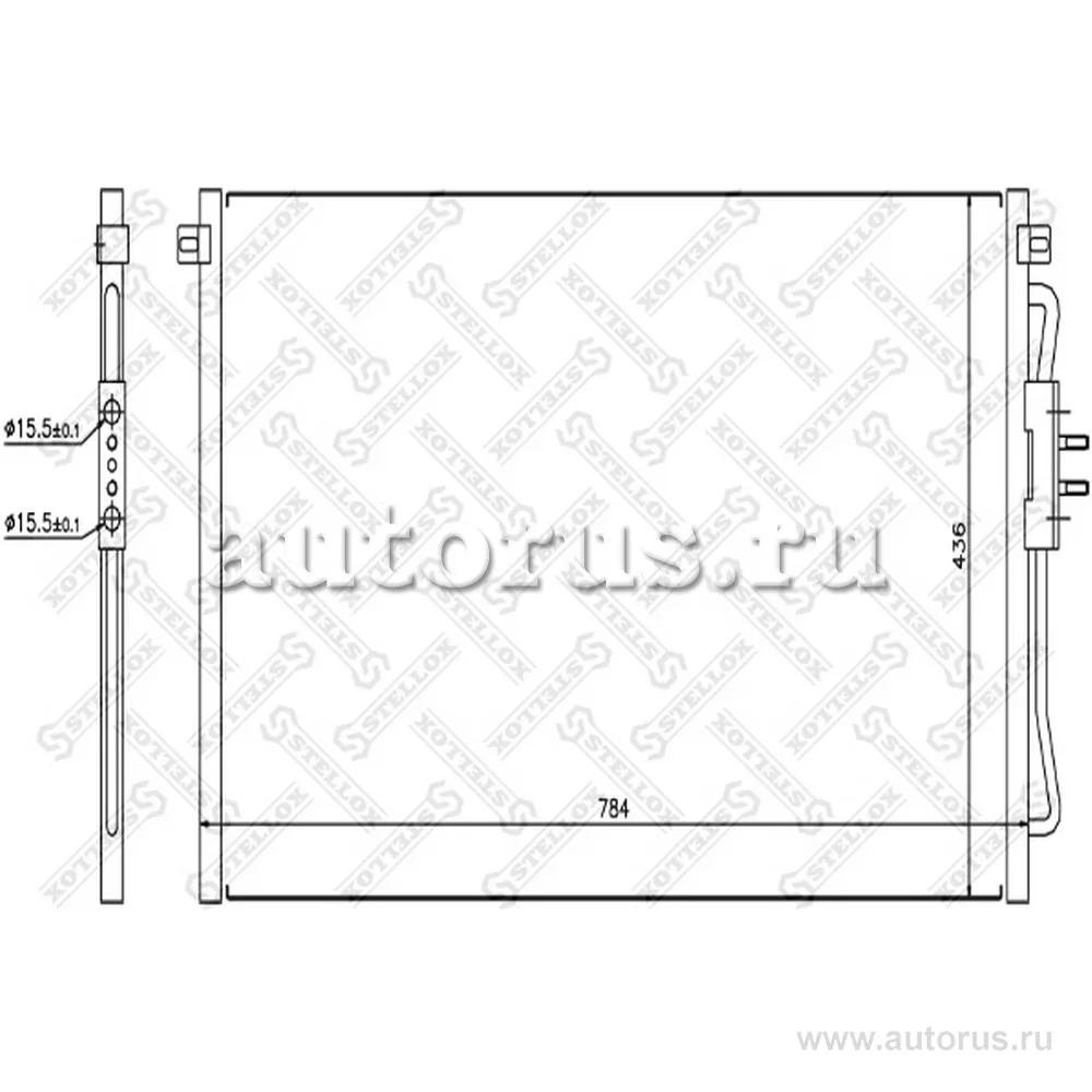 Радиатор конд. Chrysler Voyager 2.5CRD STELLOX 1045375_SX