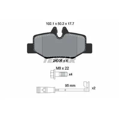 Колодки задние с противошумной пластиной Q+ MB W639 (VITO) TEXTAR 2400801