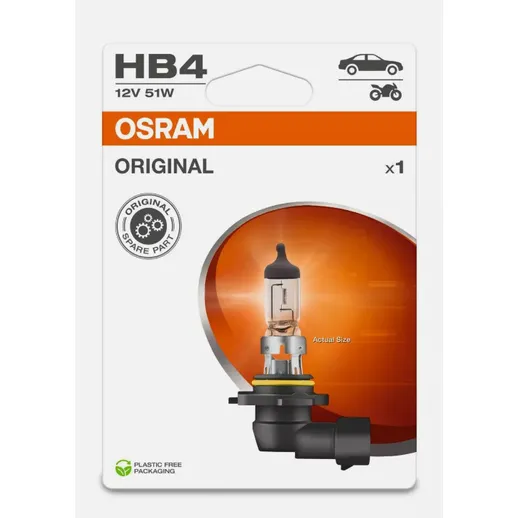 Автомобильная галогенная лампа OSRAM HB4 12V 51W P22d ORIGINAL LINE 9006-1BL