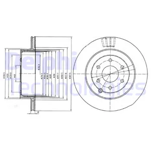 Диск тормозной задний NISSAN PATHFINDER/NAVARA 05-> /VENT D=308MM DELPHI BG4174