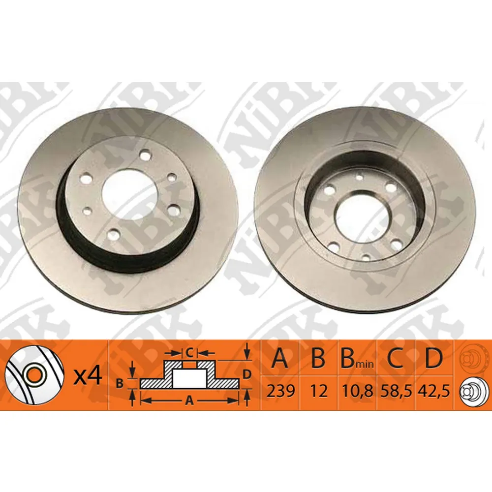 Диск тормозной передний NIBK RN1021