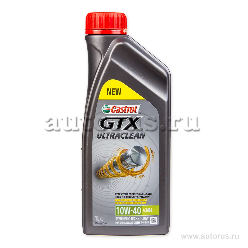 Масло моторное CASTROL GTX Ultraclean A3/B4 10W-40 полусинтетическое 1 л 15A4DE