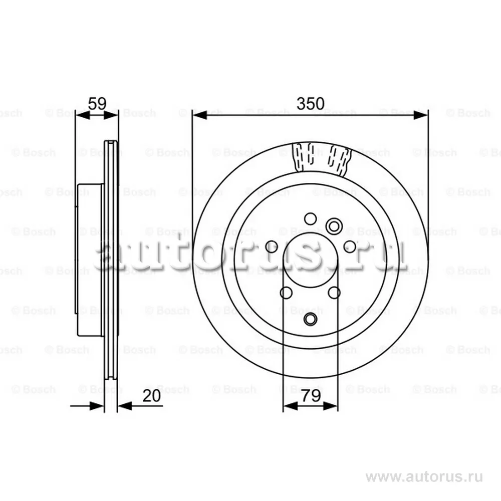 Диск тормозной LAND ROVER DISCOVERY 04-/ RANGE ROVER 05-/ SPORT 05- задний BOSCH 0 986 479 492