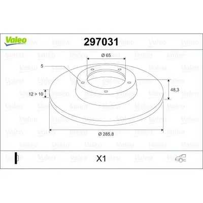 Диск тормозной задний VALEO 297 031