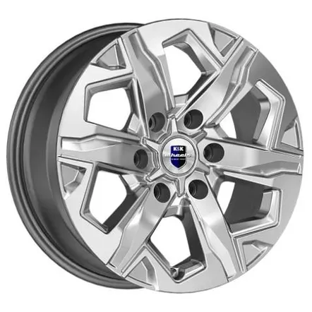Диск литой R17 7.5J 6x139.7/78.1 ET25 КИК Тейт Дарк платинум 80276