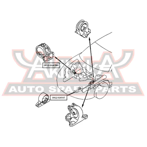 Подушка двигателя передняя at ASVA 0412EAFAT