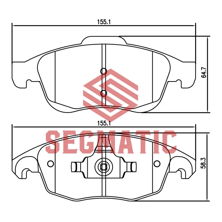 Колодка торм диск пер Citroen C4 1.6 2011-; Citroen C4 1.6 2009-; Citroen Berlingo 1.6 2008- SEGMATIC SGBP2641