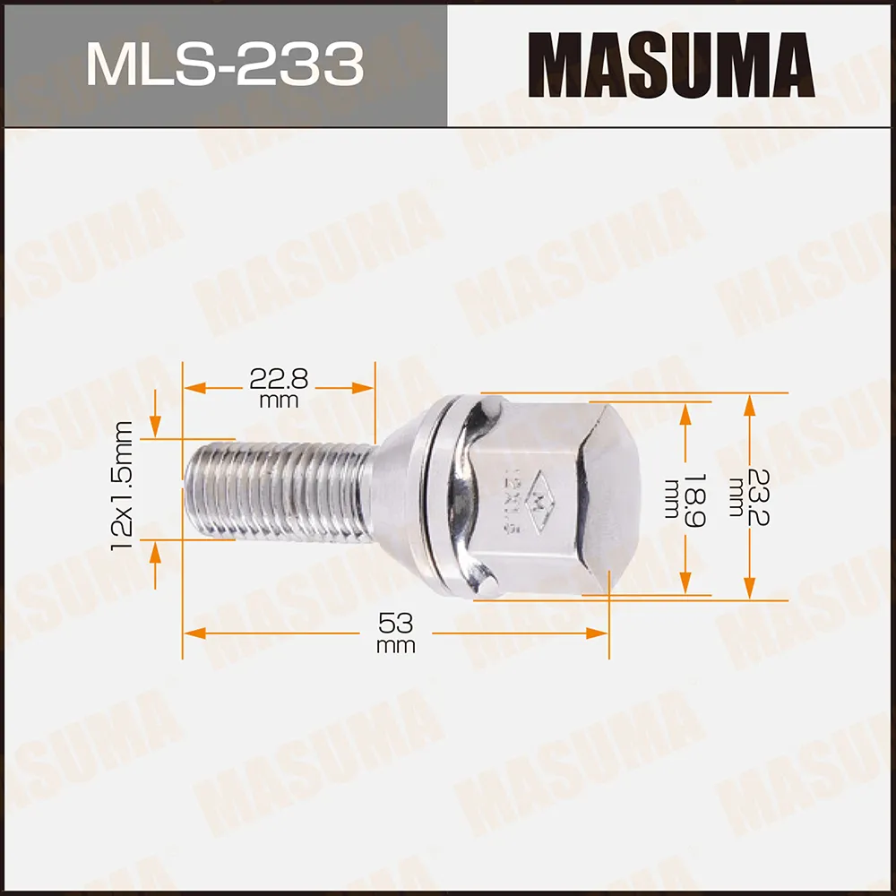 Болт колесный m12 x 1,5 MASUMA MLS-233