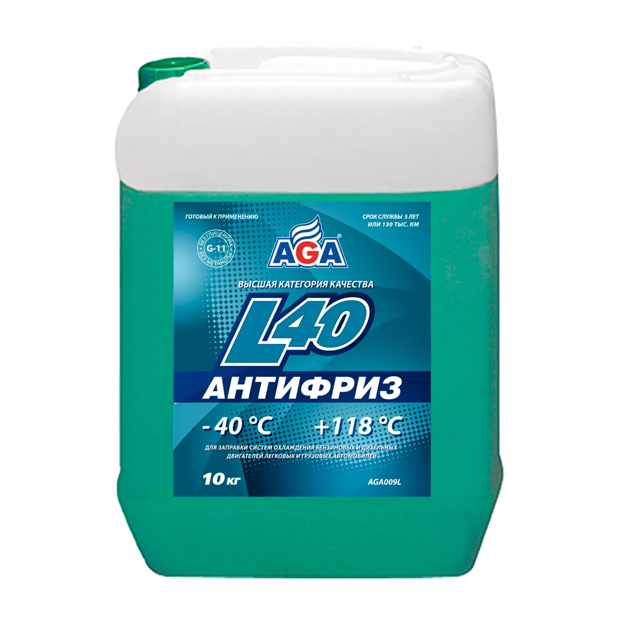 Тосол AGA L40 готовый сине-зеленый 10 кг AGA009L