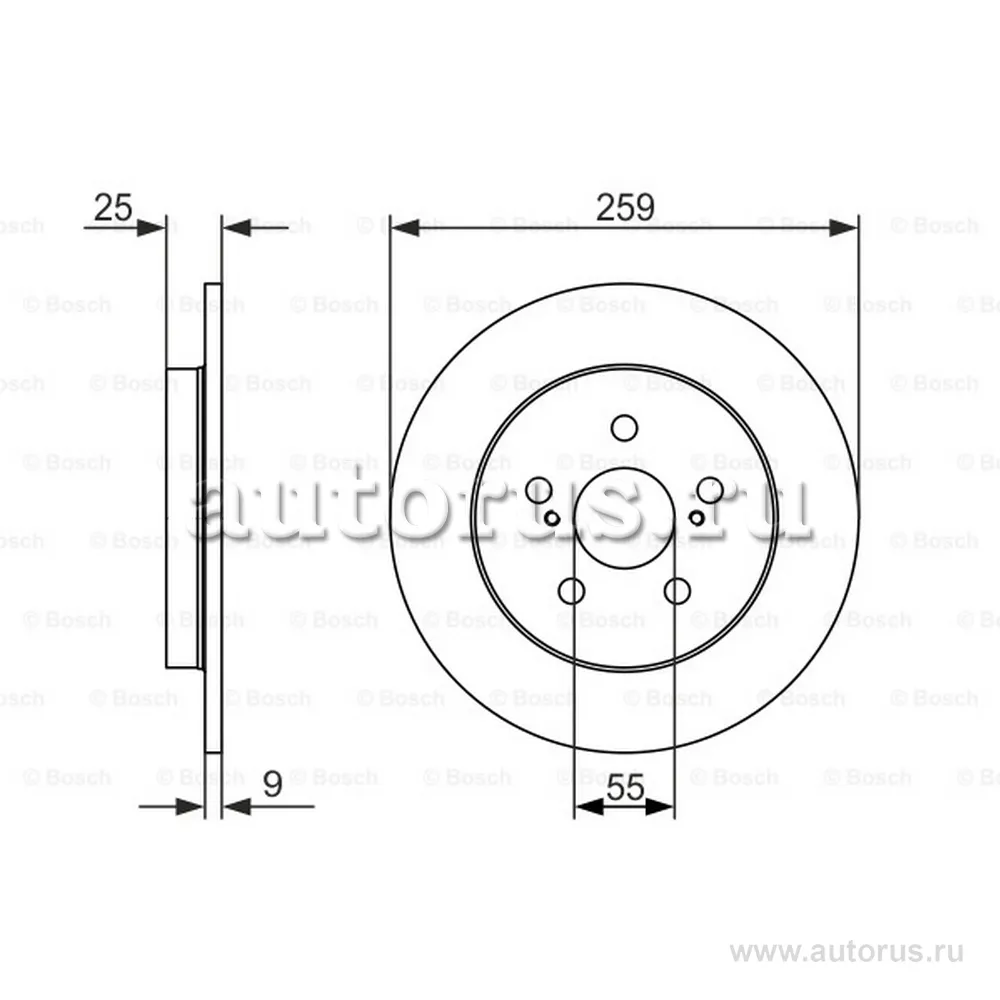 Диск тормозной BOSCH 0986479721