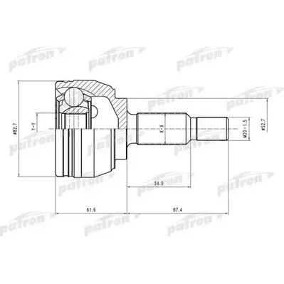 ШРУС наружн к-кт 25x53x33 RENAULT: Scenic II/Megan II/G PATRON PCV1519