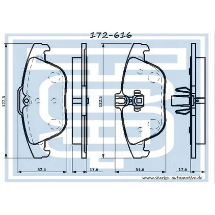 Колодки тормозные MER W204/X204 задние STARKE 172616