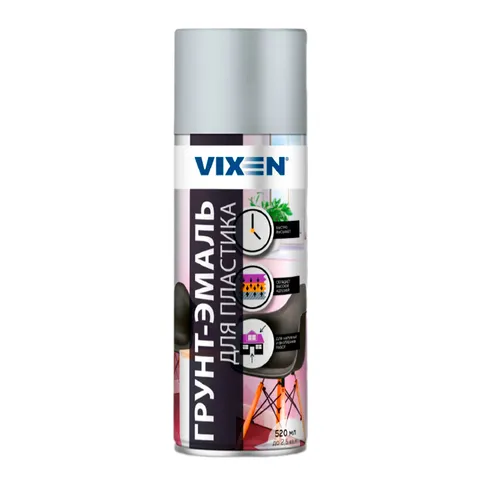 Грунт-эмаль для пластика Аэрозоль 520 мл VIXEN VX50104