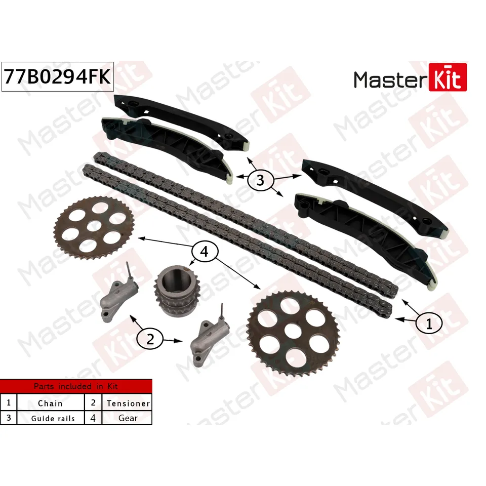 Комплект цепи ГРМ JEEP GRAND CHEROKEE IV (WK2) 10- 3.0 EXF MASTERKIT 77B0294FK