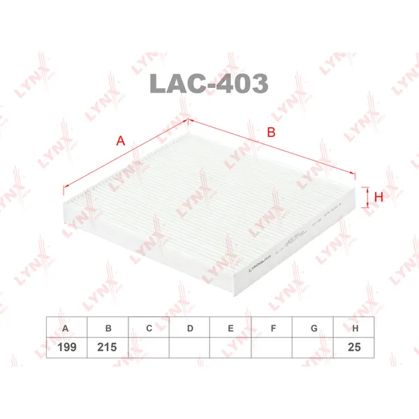 Фильтр салонный LYNXauto LAC-403