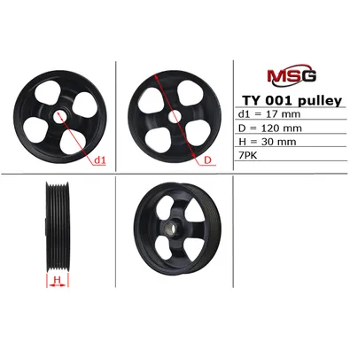 Шкив насоса TOYOTA AVENSIS 2000-2003,AVENSIS 2003-2008,TOYOT CAMRY 2001-2006 MSG TY001PUL