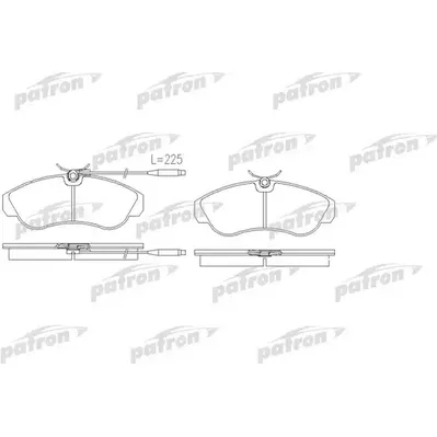 Колодки тормозные дисковые передн CITROEN: JUMPER бортовой 94-02, JUMPER авто PATRON PBP968