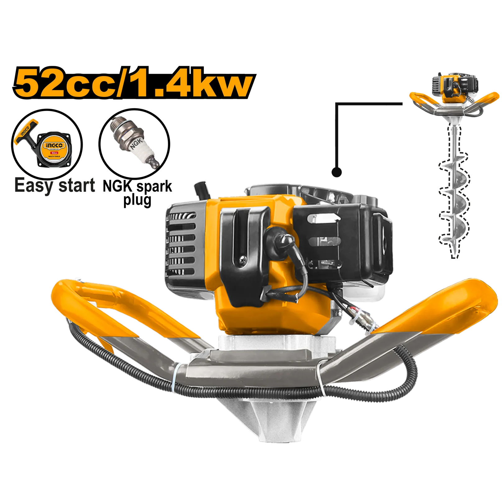 Бур земляной бензиновый INGCO GEA55221-1