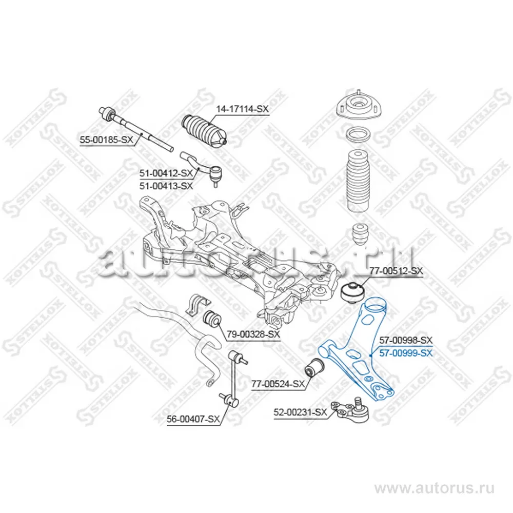 Рычаг правый Hyundai i40 CW (VF) 11> STELLOX 57-00999-SX