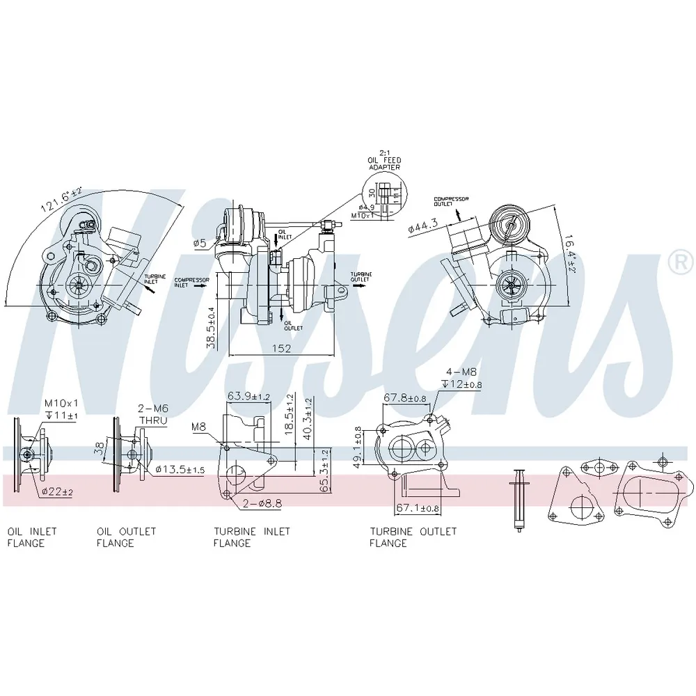 Турбокомпрессор Dacia Logan, Renault Megane II/Scenic/Logan 04 NISSENS 93078