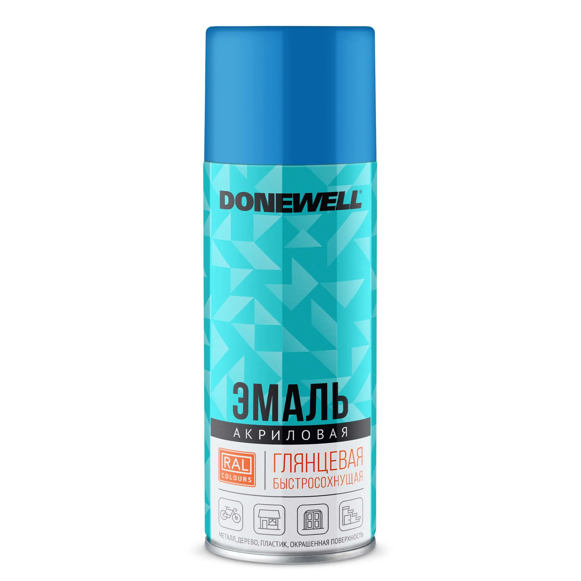 Эмаль универсальная акриловая Голубая глянцевая RAL 5012 520 мл DONEWELL DW-A5012