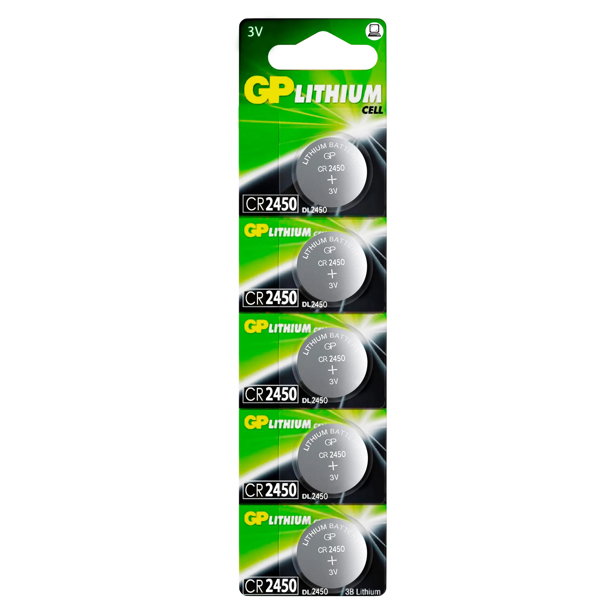 Батарейка литиевая GP Batteries Lithium CR2450 1,5V (1 шт) GP CR2450-2C5