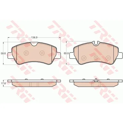Колодки задние FORD Transit 12>/Tourneo 12> TRW GDB1968