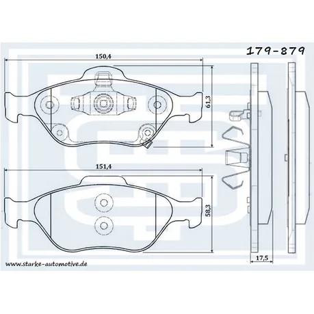Колодки тормозные перед. TOYOTA YARIS (P9/P13) 08.2005-- STARKE 179-879